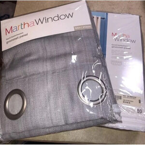Pair MARTHA WINDOW  Grommet Panel 50” X 84"  Gray Storm‎ Front